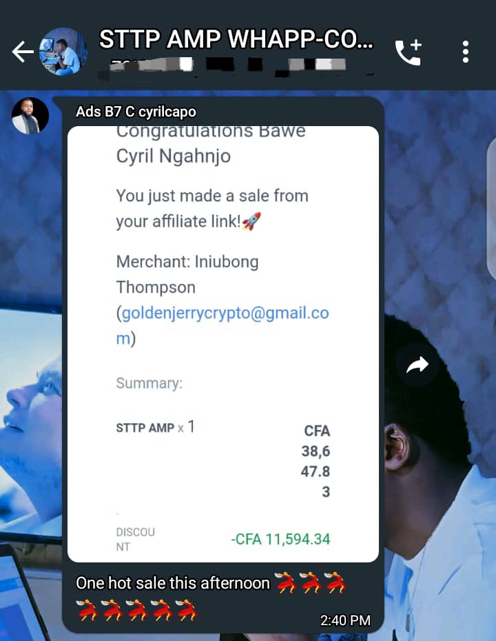 Screenshot shared by Cyril, a student