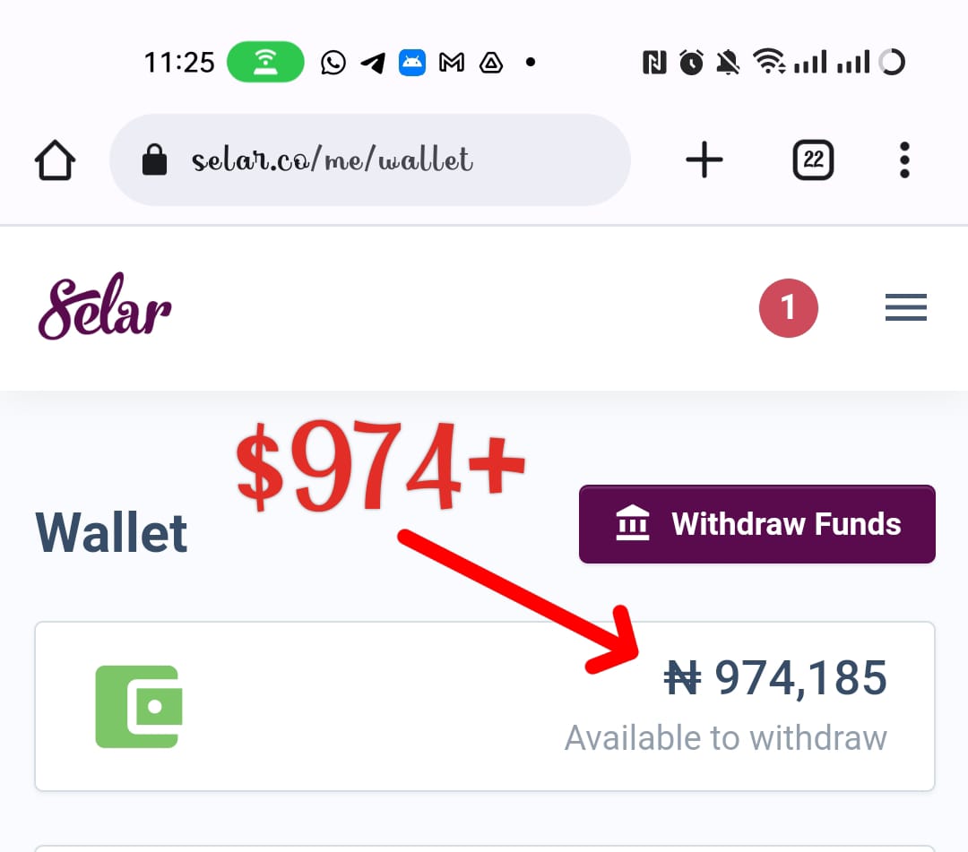 Selar wallet screenshot